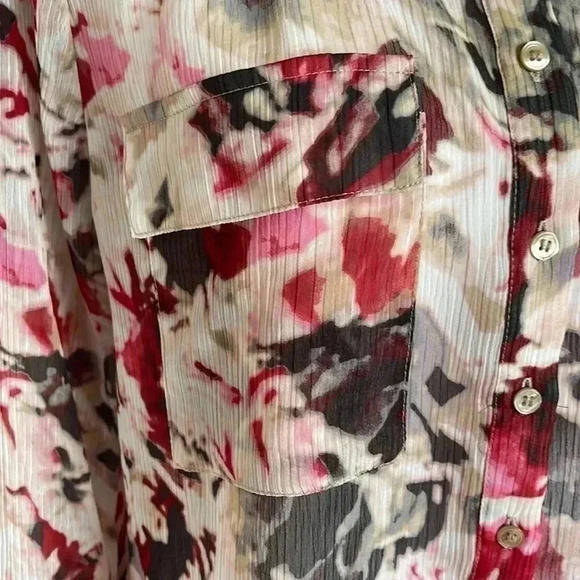 Liz Claiborne Sheer Floral Printed Blouse​​ - Picture 6 of 10